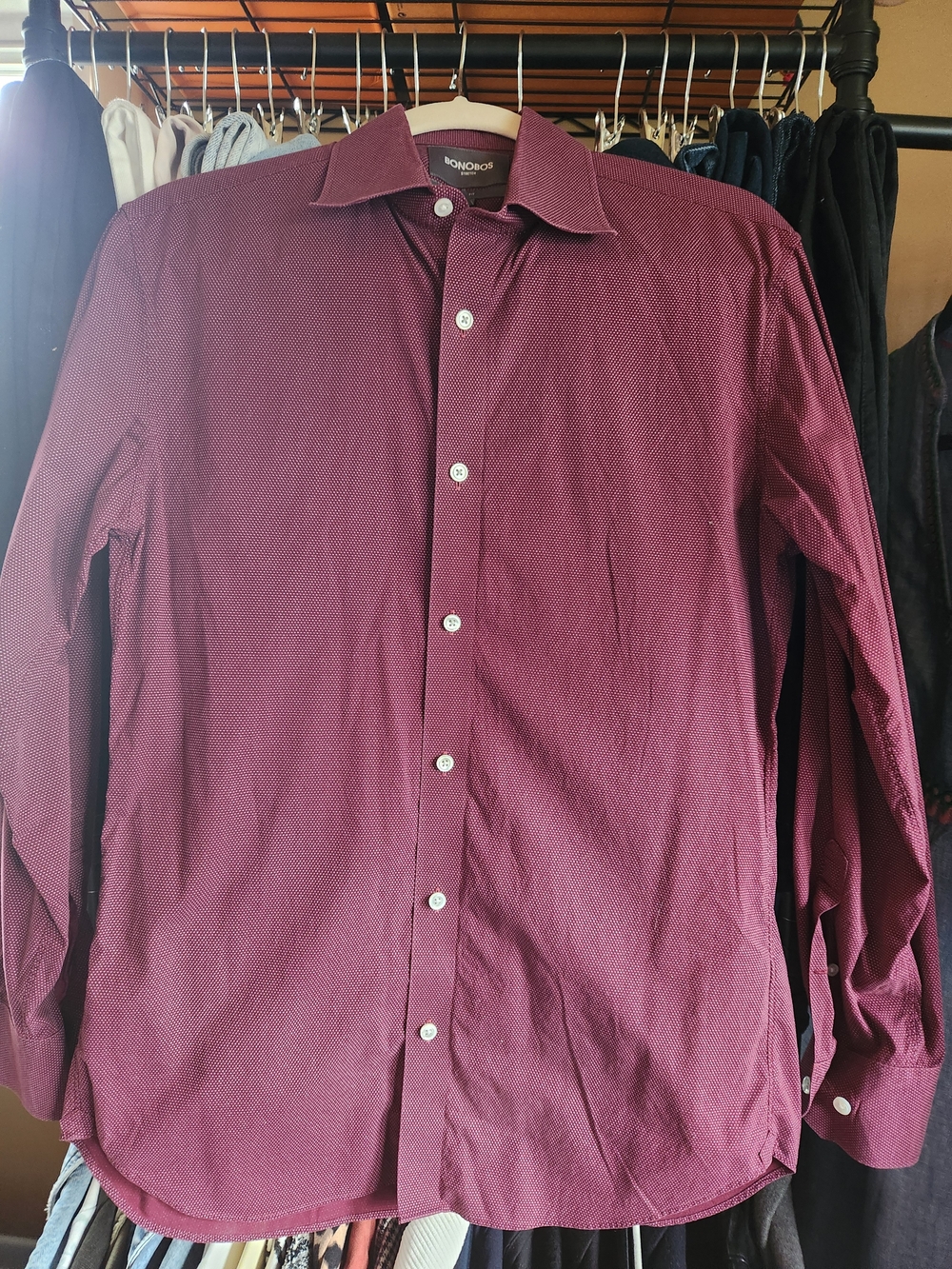 Bonobos Men's Burgundy Dress Shirt